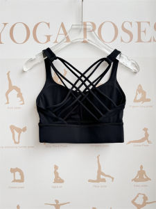 Nude Sensation Sports Bra Thin Fitness Running Anti Shock Gathered Cross Beautiful Back Yoga Summer Thin Vest No Brand Registration