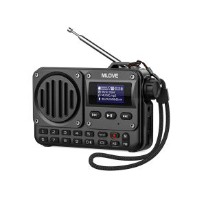 Loa Bluetooth Siêu Di Động MLOVE BV800 Tích Hợp Radio FM Màn Hình LCD Hỗ Trợ USB Thẻ TF Đầu Vào AUX Nghe Nhạc MP3 Chống Nước Chất Liệu Nhựa