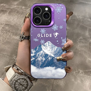 Bandai | Phong Cảnh Thiên Nhiên Retro Hoàng Hôn Núi Tuyết Ốp Lưng iPhone Chống Trầy Xước Chống Bụi Mờ Cho iPhone 12 13 Pro Max 11 SE 2020