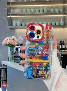 มาริโอเท่ ๆ สีสันของตึกบล็อกแองเจิลอายส์ เคส IPhone 7Plus XS Max 17 14 16 12 15 11 13 Pro Max X 11 Pro 7 8 14 15 16 Plus XR