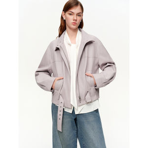 DUSHU | Casual Sweet & Cool Moto Leather Jacket