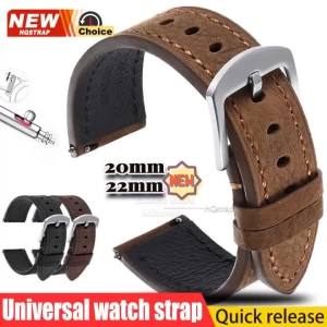 Handmade Retro 20mm 22mm Lychee Pattern Leather Quick Release WatchStrap for Omega Smartwatch Band for Seiko Bracelet for Rolex