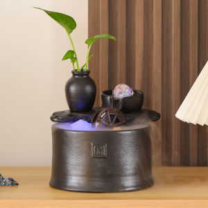 Modern Minimalist Desktop Waterwheel Decorative Ornaments Circular Water Feng Shui Wealth Attracting Living Room TV Cabinet Side Table Decoration