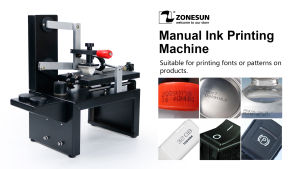 เครื่องพิมพ์แบบแผ่นคู่มือ ZONESUN ZS-RM7A สำหรับการพิมพ์โลโก้และลวดลายแบบคงที่