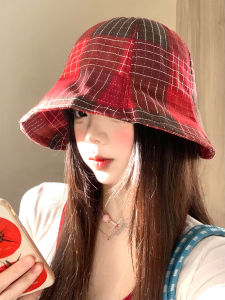 BAOYINFEI | Vintage Red Plaid Breathable Fishing Hat