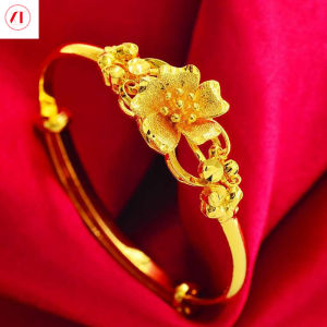 XT Jewellery Korea 24k Flower Bracelet Woman Push and Pull 916 Original Gold Plated