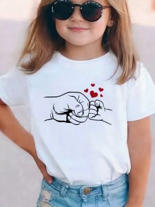 Bandai | Lovely Daddy Love Hand Design T Shirts Kids Childrens T-shirt Boys Girls Summer Spring Casual Top Tee