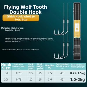 JUQINWANG | Anti-Tangle Ready-to-Use Fishing Fish Hooks with Leader