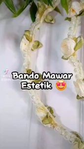 Bando Mawar Mutiara Pita Cantik Estetik Ready 2 Warna Harga TERMURAH / Bando Rose Pita Super Cute Imut Favorit Premium Quality Aksesoris Rambut Wanita Terlengkap Bisa Grosir dan COD