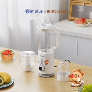 【Simplus×Butterbear】Simplus Blender Multi-function 1.25L Capacity 380W Copper Motor 3 Cups With 3 Blade Types Juicing Mincing Grinding