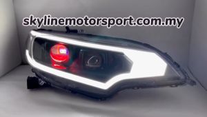 Honda Jazz GK Head Lamp Projector DRL LED Devil Eyes Black 2014-2019