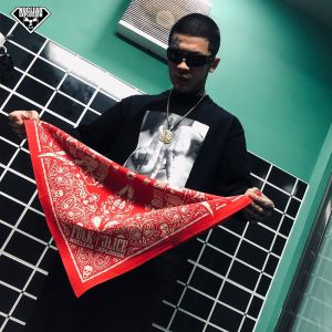 Nuclear Explosion West Coast Red Paisley Cotton Turban Hair Band Hip-Hop Square Scarf Motorbike Harley Face Towel