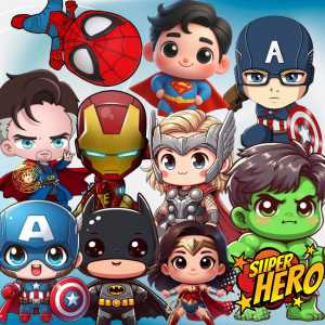 10 pcs topper superhero cake ultah buket bday birthday