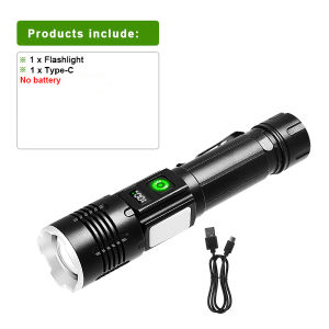 High Power 800W LED Flashlight USB Rechargeable Torch Long Range 6000M Zoomable With Digital Power Display Magnetic Flashlight