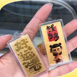 哪吒2招财手机挂件手机贴纸含金3mg好运贴个性手办二次元含金暴富Nezha 2 Zhaocai Mobile Phone Pendant Mobile Phone Sticker with Gold 3mg Luck Stick Personalized Handmade anime Rich with Gold