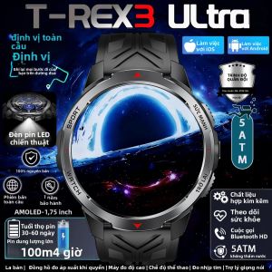 Đồng Hồ Thông Minh Quân Sự Mới 2025 Dành Cho Nam Pin 1100mAh GPS La Bàn Chống Nước 5ATM Tích Hợp Đèn Pin Thể Thao Gọi Bluetooth Tương Thích Android Wear