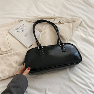 Womens Wedding Handbag Red Wine Color Single Shoulder Bag Soft PU Material Zipper Closure City Casual Style Medium Size