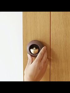 Solid Wood Pure Copper Doorbell Door Chime Magnetic Suction Doorbell Wooden Rustic Door Bell Door Open Chime Loud Sound Door Horn for Home Store vividly