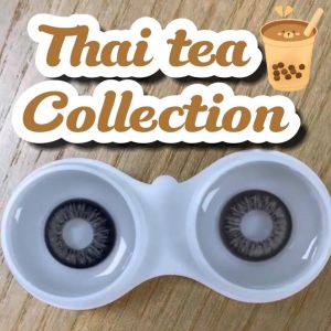 60ml ชุดขนาด Mini คอนแทคเลนส์สีเทา เลนส์แฟชั่นเรนเดอร์สีมาก Milk Peach Grey-14.0mm