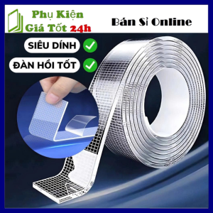Băng Keo Nano Lưới 2 Mặt Siêu Dính - Băng Dính Đan Lưới Sợi Thủy Tinh NANO Hai Mặt Băng - Keo Dán NANO Loại Dày 2mm Chất Liệu Acrylic Trong Suốt