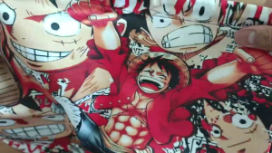DUBEC Tas Serut Printing Karakter Luffy One Piece  bahan Polyster Printing