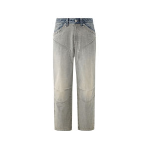 CHINISM | Spring New Arrival American Vintage Workwear Style Straight Fit Wide Leg Denim Casual Pants