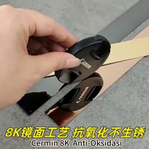 5M List Plat Strip Mirror Gold Dekorasi Stiker Lantai Keramik Interior SS201 Stainless Steel Stiker Dinding Garis Datar Bahan Wall Sticker Living Room Decoration