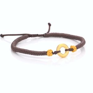 Chow Sang Sang 周生生 Cultural Blessings Daily Bliss 999 24K Pure Gold Ping An Peace Round Buckle Bracelet 91953B