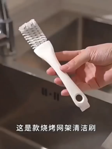 2in1 Grill Cleaning Brush & Scraper Rust Resistant Barbecue BBQ Kitchen Stove Cleaning Tool