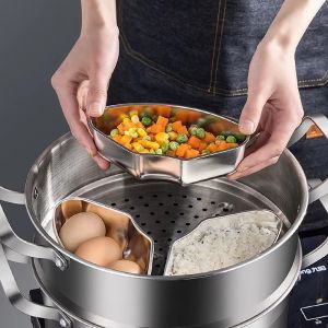 304 stainless steel fan-shaped steaming tray rice cooker steaming grid steaming box steamer