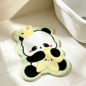 VIKAMA Thảm Tắm Sang Trọng Hình Gấu Trúc Ngược Dễ Thương Thảm Tắm Hình Động Vật Hoạt Hình Thấm Nước Chống Trượt Cho Phòng Ngủ Trang Trí Sàn Phòng Tắm