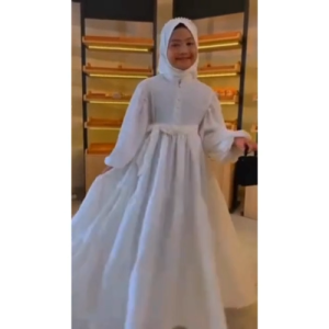 Baju Gamis Anak Syari Polos Rempel - Baju Gamis Lebaran Anak Mewah Terbaru 2026 - Baju Muslim Anak