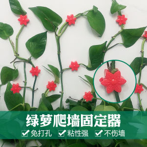 Bamboo Wall Climbing Plant Fixer Cherry Blossom Design Green Vine Organizer No Trace Wall Clip Simulation Flower No Nail Needed