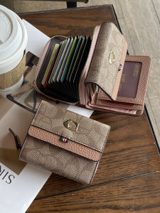 Ladies Short Wallet Foldable Dual Combination Unique Design Popular Card Holder Compact PVC Bifold Clutch Purse for Youth