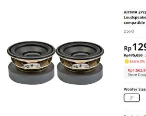 Speaker 2 Inch 2Inch Speaker 52mm 4 Ohm 3W Mini Woofer Full Range Rubber Edge Magnet Super JUMBO untuk perbaikan Music Box Bluetooth MP3 USB Player 1Pcs