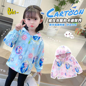 Elsa Princess Girls ฤดูใบไม้ผลิ ฤดูใบไม้ร่วง Ice And Snow Adventure เสื้อแจ็คเก็ต Childrens Windproof ทันสมัย Outerswear Long Sleeve โพลีเอสเตอร์
