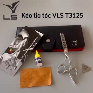 Kéo tỉa tóc VLS quai offset vênh đỡ ngón cố định làm mỏng tạo tầng tóc T3125