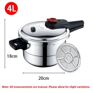 YIERLE | Stainless Steel Pressure Cooker for Home Gas and Induction Stoves with Steaming and Adjustable Function