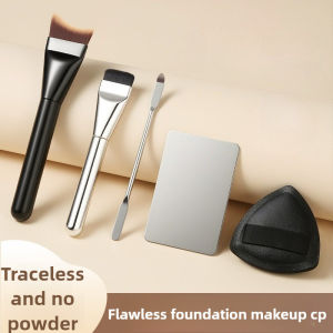 One-character Foundation Brush Flat Head Seamless Eating Powder Plus Palette Liquid Foundation Makeup Makeup Mask Brush Set