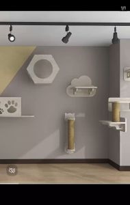 DIY Hanging wall cat climbing frame wall type solid wood cat wall jumping platform cat wall cat nest wall hanging wall