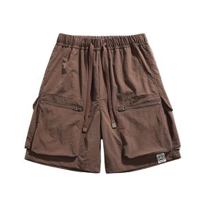 Paul Frank | Solid Ice Silk Mens Cargo Shorts Lightweight Breathable Summer Loose