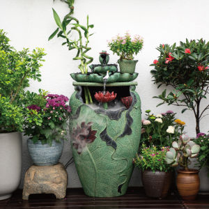 Flande Chinese Style Tea Room Decoration Office Landscape Waterfall Stand Living Room Decorations Stone Material Gift