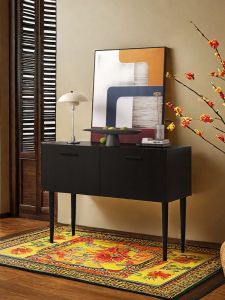 Modern Minimalist Living Room Storage Cabinet Luxury Light Dining Table Sideboard Multi-Function Real Wood Particle Board