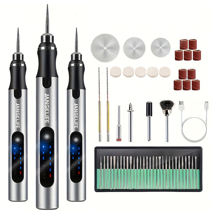 Outil Rotatif Sans Fil JANGKLIFE Type Dremel - Mini Perceuse, Stylo Graveur électrique - Neuf, Origine Chine