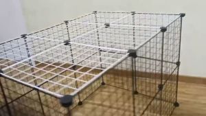 DIY Dog Fence 35*35cm Pet Fence Dog Cage with Door Playpen Cat Cage and Rabbit Fence Metal Cage