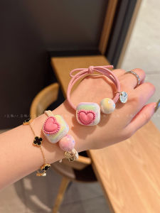 Premium Mermaid Princess Hair Ties Pink Womens Hair Accessories Bun Headwear Elastic Hair Bands Korean Style Fashion Jewelry