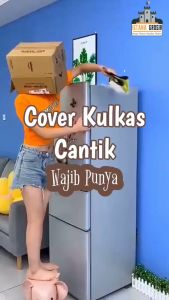 BISA COD (BAHAN PEVA) - Cover Kulkas Anti Air Tutup Kulkas / Tutup Taplak Kulkas 2 Pintu Alas Penutup Kulkas / Sarung Kulkas Waterproof 1 Pintu Dengan Kantong Pouch Storage Kulkas / Cover Kulkas 1 Pintu