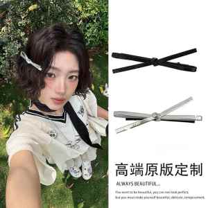 Silver Butterfly Knot Hair Clips Womens Sweet Cool Fringe Clips Side Clips Hair Accessories Korean Style Fresh out Fashion