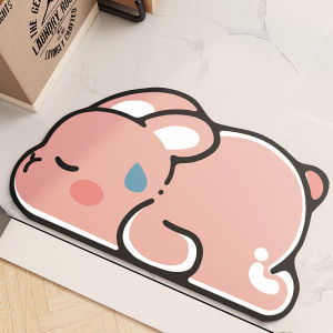 VIKAMA Sweaty Rabbit Diatomite Floor Mats Bathroom Absorbent Carpet Doorway Non-Slip Foot Mats Toilet Entrance Rugs Home Decor