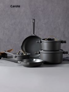 CAROTE | Home Nonstick Cookware Set 3 Pieces Skillet Frypan Milkpan Housewarming Gift